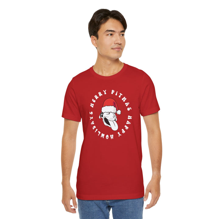 Merry Pitmas & Happy Howlidays Unisex Short Sleeve T-shirt