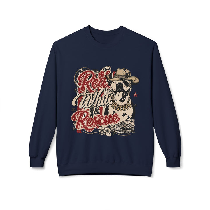 Red White and Rescue Crewneck Sweatshirt