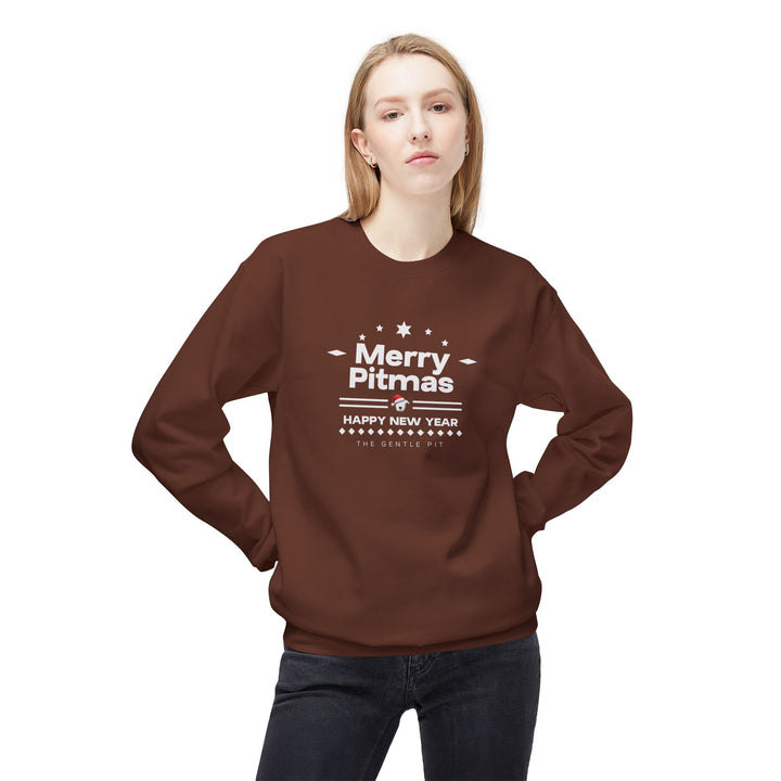 Merry Pitmas V5 Softstyle Fleece Crewneck Sweatshirt