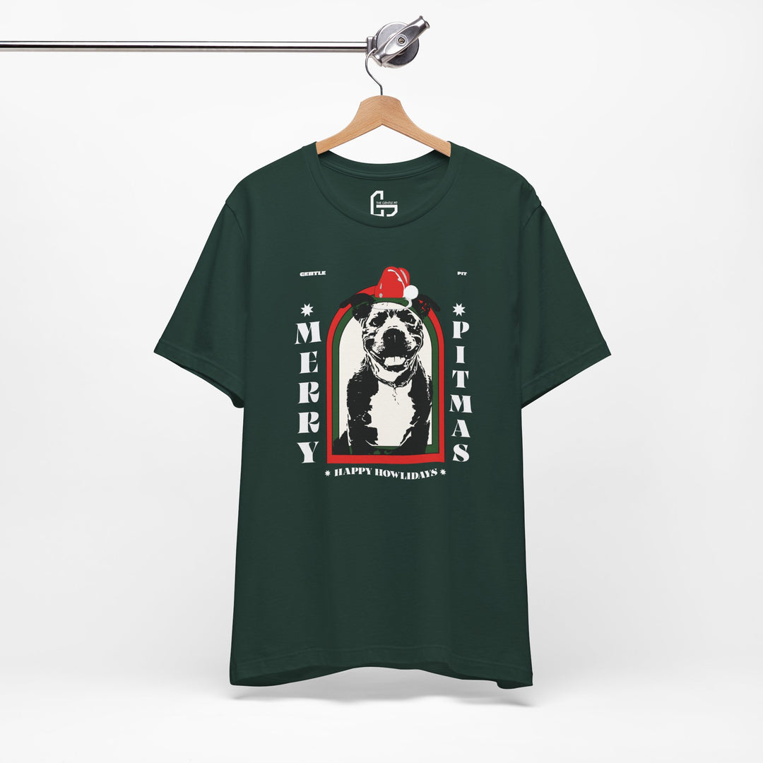 Merry Pitmas & Happy Howlidays Unisex Short Sleeve T-Shirt