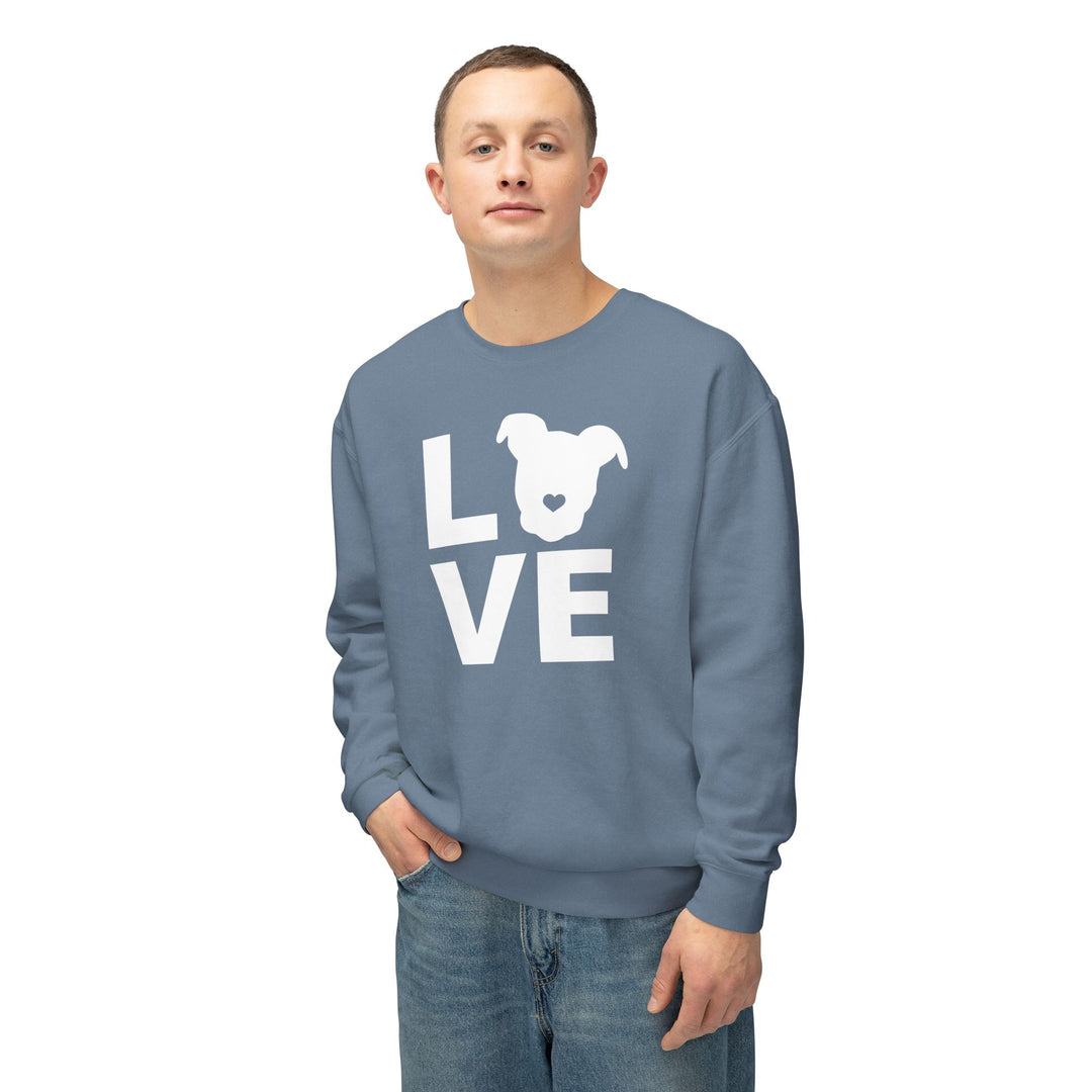 LOVE White Print Unisex Premium Sweatshirt