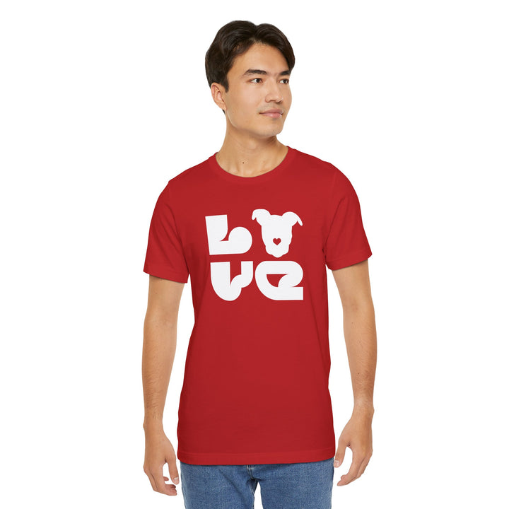 LOVE White Print Design - Unisex Jersey Tee