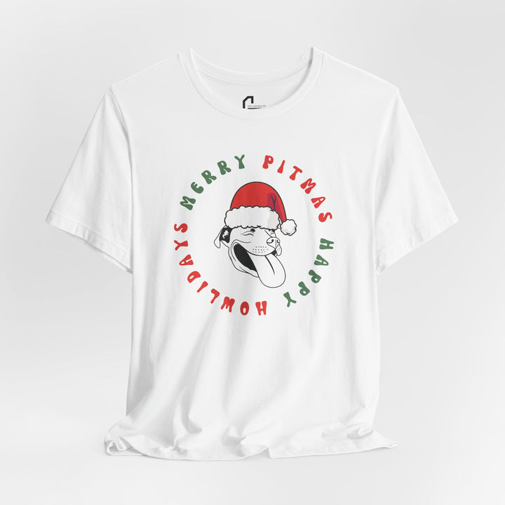 Merry Pitmas & Happy Howlidays Unisex Short Sleeve T-shirt