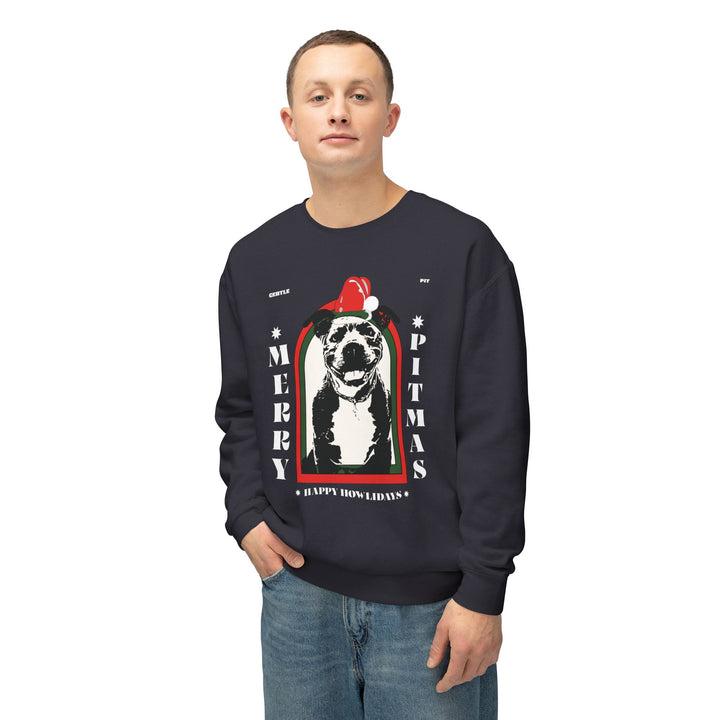 Merry Pitmas & Happy Howlidays Unisex Premium Sweatshirt