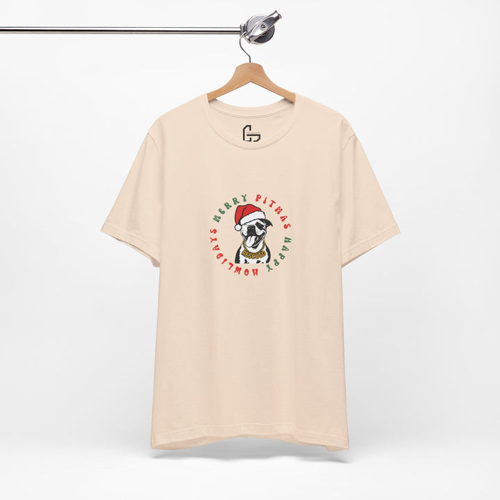 Merry Pitmas & Happy Howlidays Unisex Short Sleeve T-shirt