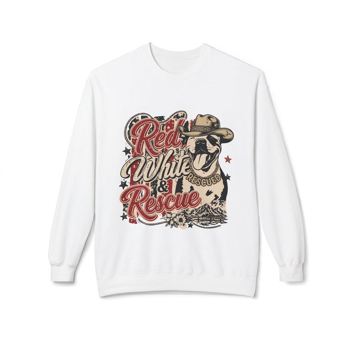 Red White and Rescue Crewneck Sweatshirt