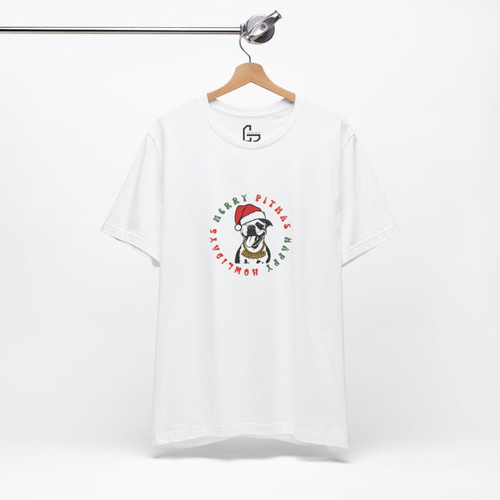 Merry Pitmas & Happy Howlidays Unisex Short Sleeve T-shirt