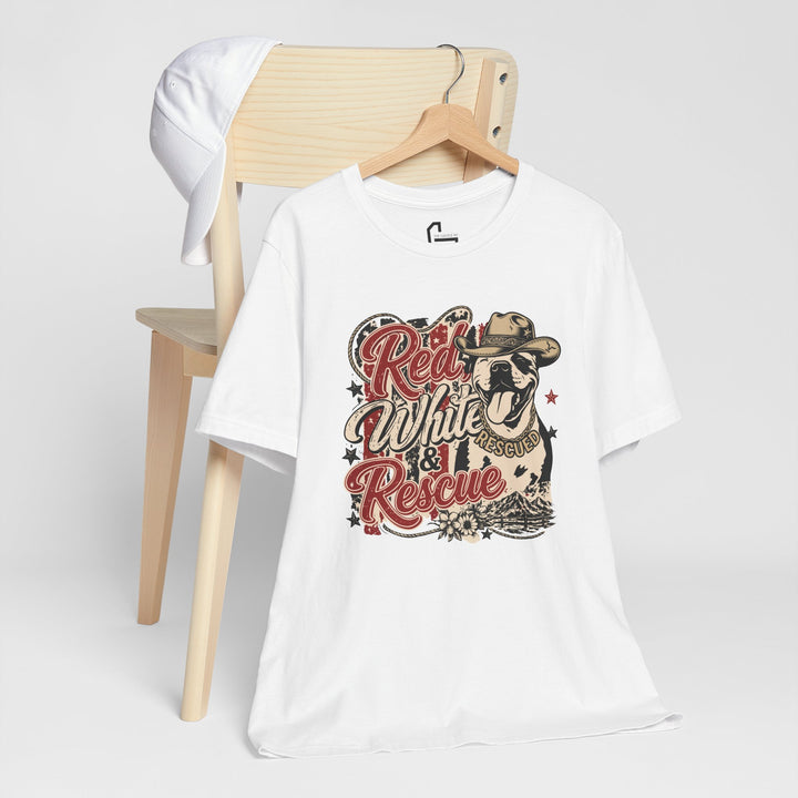 Red White and Rescue Short Sleeve Tee
