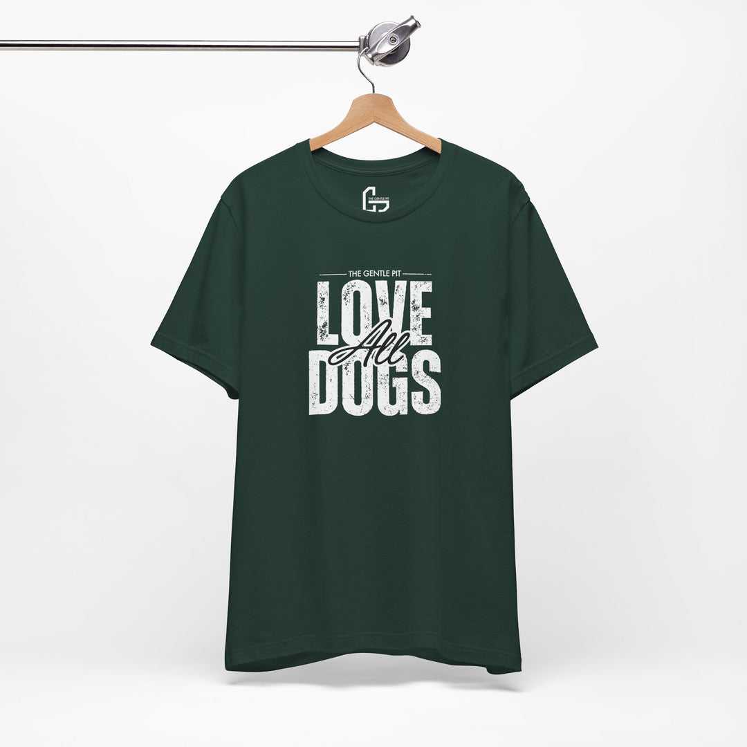 Distressed Love All Dogs Unisex Jersey Short Sleeve Tee