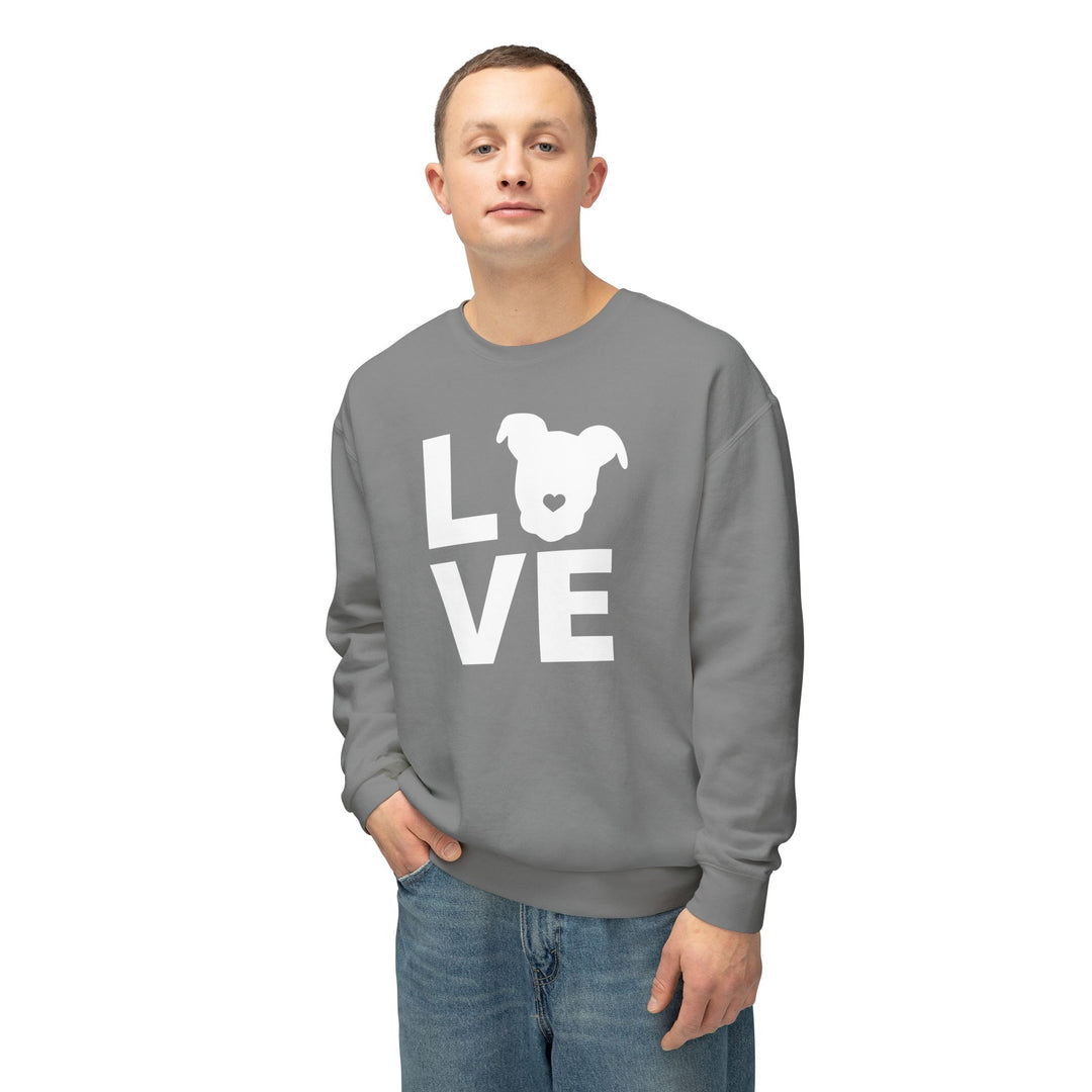 LOVE White Print Unisex Premium Sweatshirt