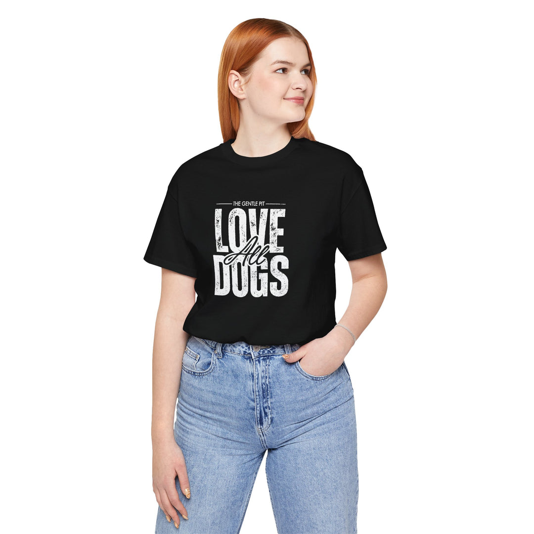 Distressed Love All Dogs Unisex Jersey Short Sleeve Tee