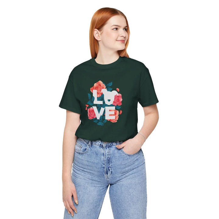 Flowers-of-Love-V4 Unisex Jersey Short Sleeve Tee Printify