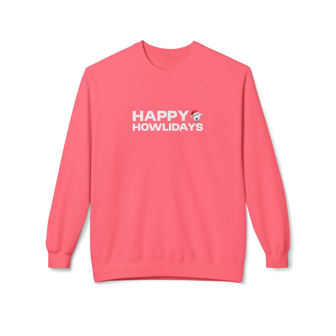 Happy Howlidays 2025 Softstyle Fleece Crewneck Sweatshirt Printify