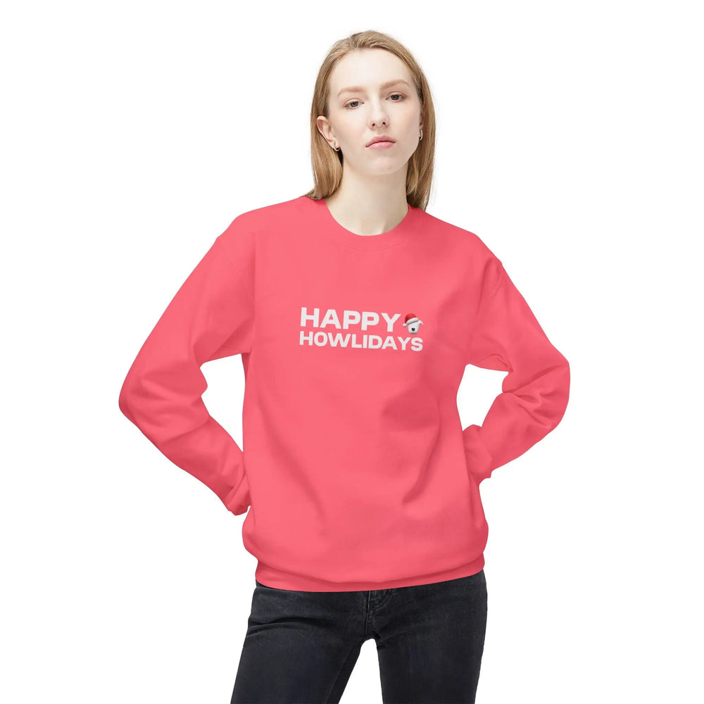 Happy Howlidays 2025 Softstyle Fleece Crewneck Sweatshirt Printify