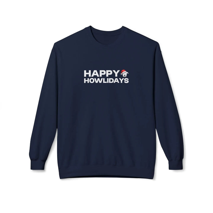 Happy Howlidays 2025 Softstyle Fleece Crewneck Sweatshirt Printify