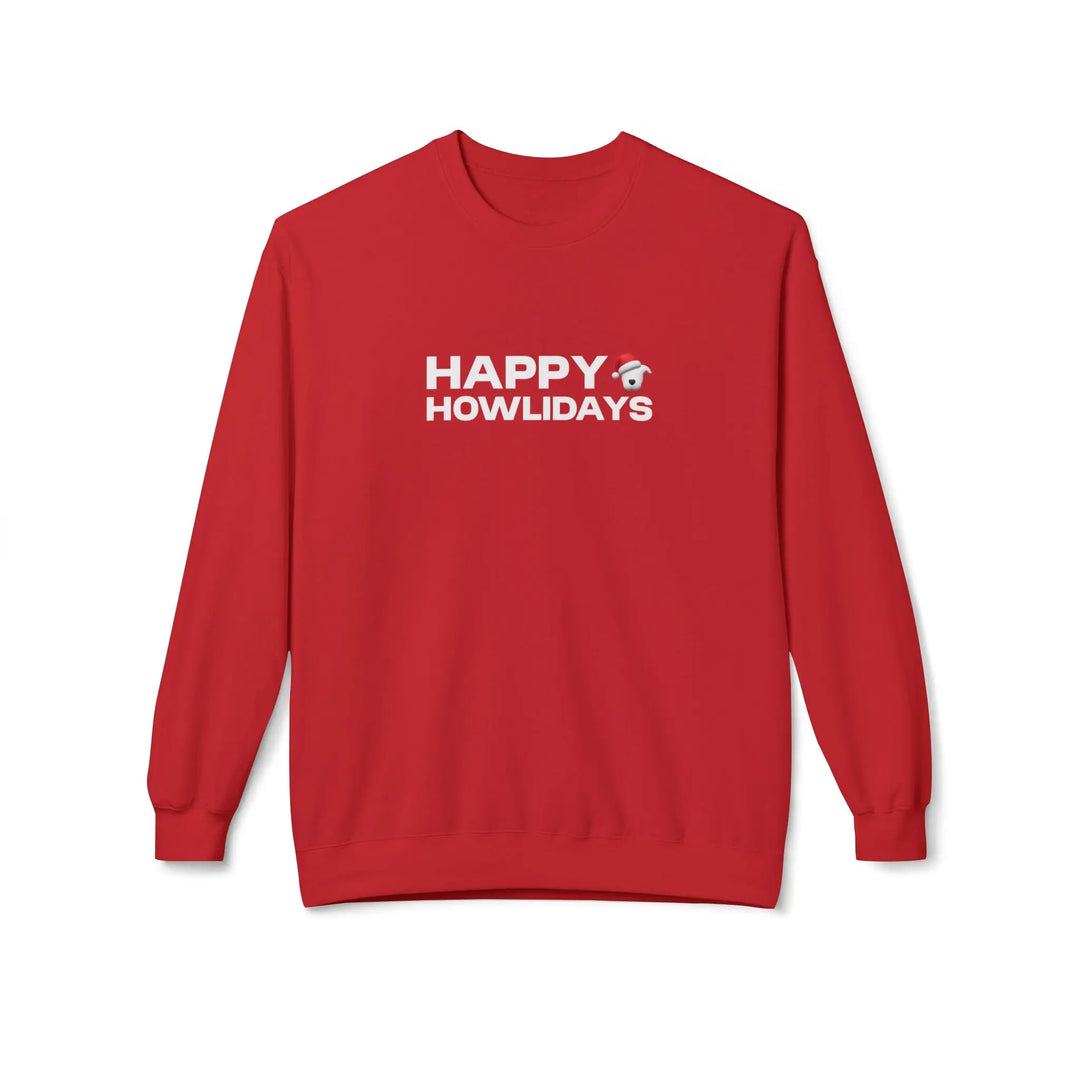 Happy Howlidays 2025 Softstyle Fleece Crewneck Sweatshirt Printify