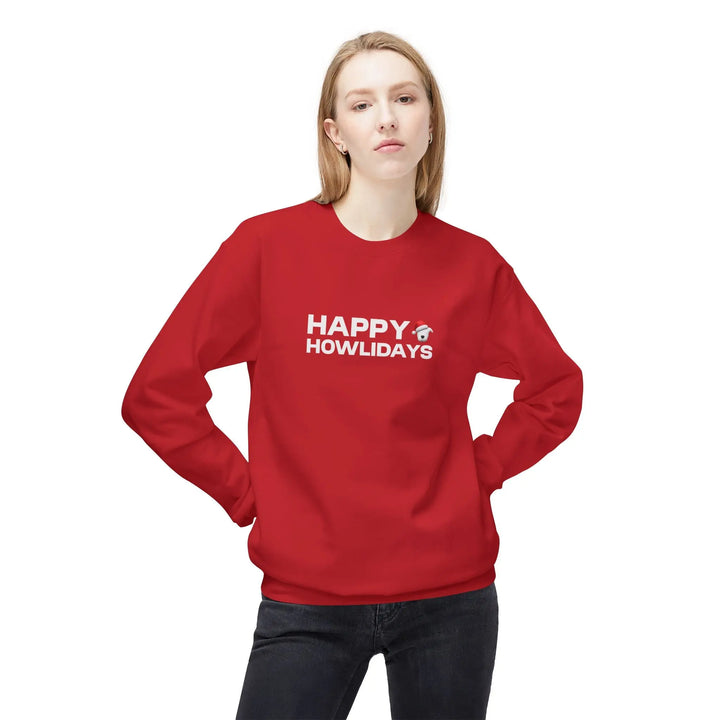 Happy Howlidays 2025 Softstyle Fleece Crewneck Sweatshirt Printify