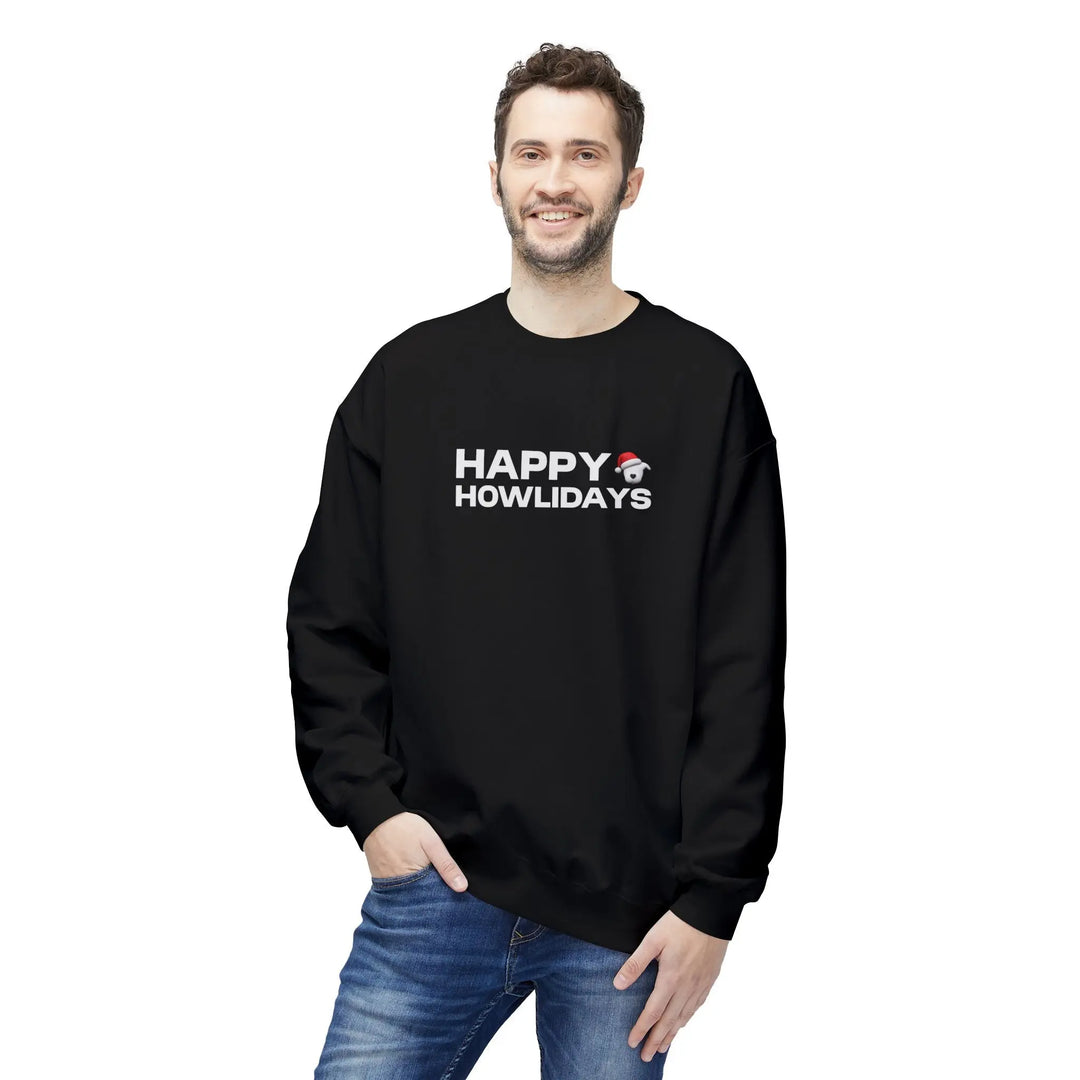 Happy Howlidays 2025 Softstyle Fleece Crewneck Sweatshirt Printify