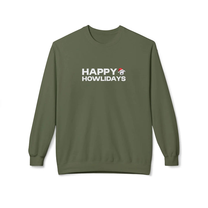 Happy Howlidays 2025 Softstyle Fleece Crewneck Sweatshirt Printify