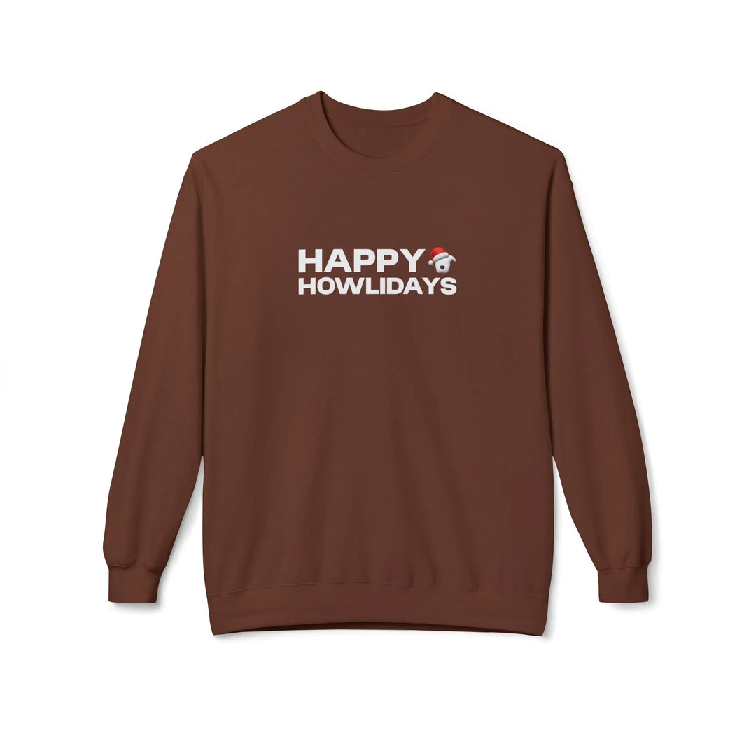 Happy Howlidays 2025 Softstyle Fleece Crewneck Sweatshirt Printify