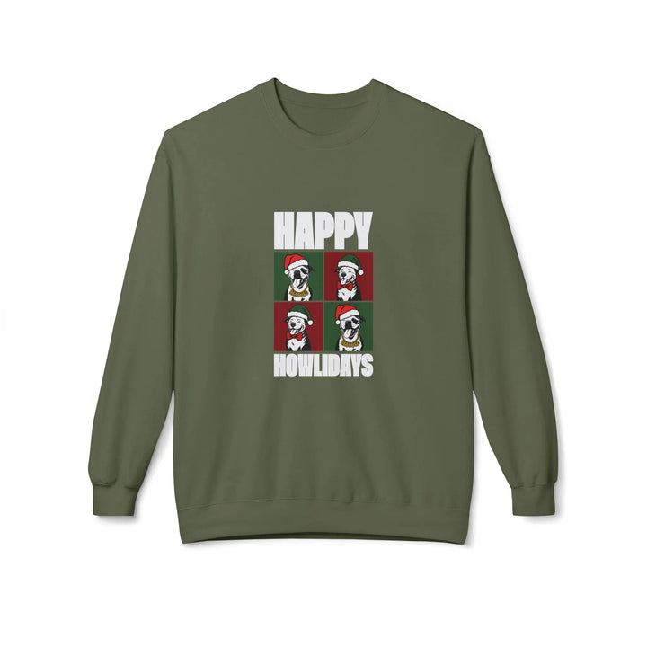 Happy Howlidays 2025 V2 Softstyle Fleece Crewneck Sweatshirt Printify
