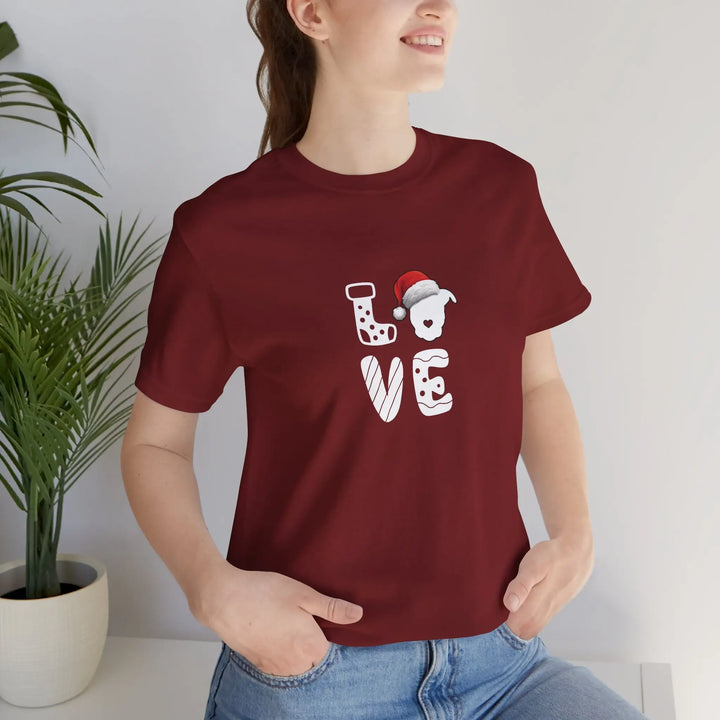 LOVE Christmas 2025 Unisex Short Sleeve T-shirt Printify