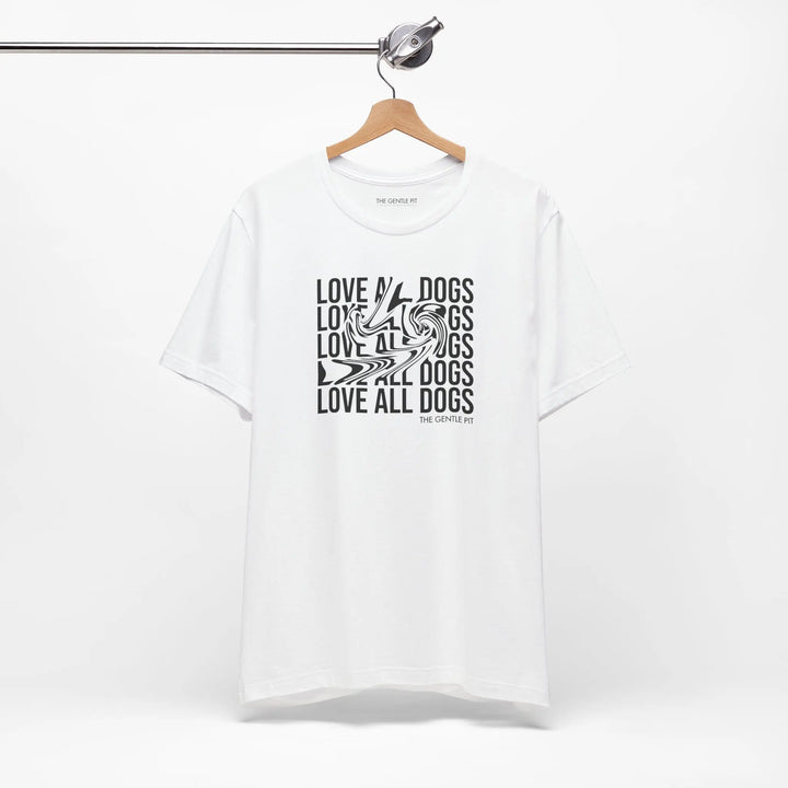 Love All Dogs Illussion Unisex Short Sleeve T-shirt Printify