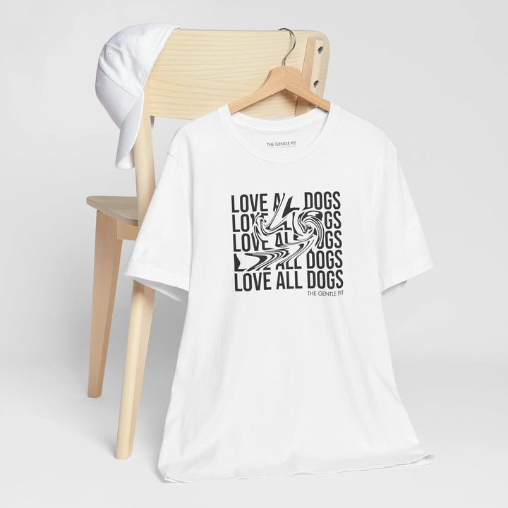 Love All Dogs Illussion Unisex Short Sleeve T-shirt Printify