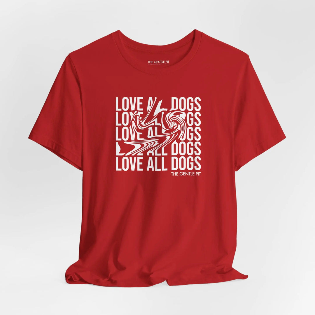 Love All Dogs Illussion Unisex Short Sleeve T-shirt Printify
