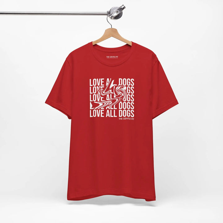 Love All Dogs Illussion Unisex Short Sleeve T-shirt Printify