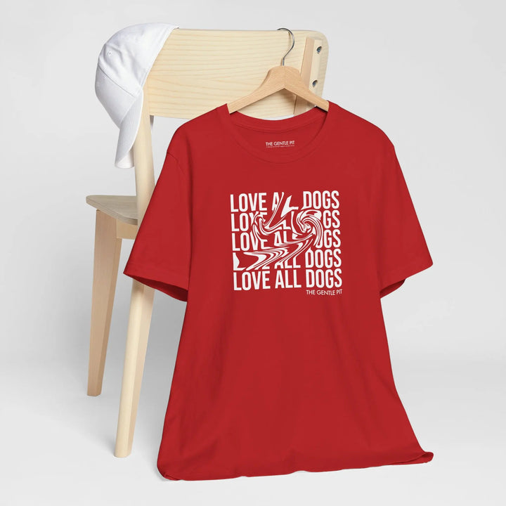 Love All Dogs Illussion Unisex Short Sleeve T-shirt Printify