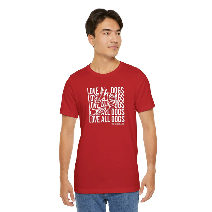 Love All Dogs Illussion Unisex Short Sleeve T-shirt Printify