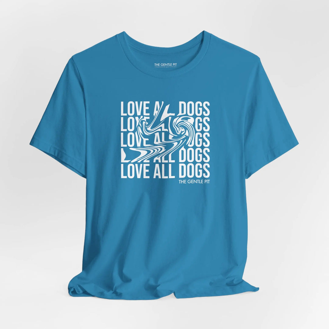 Love All Dogs Illussion Unisex Short Sleeve T-shirt Printify