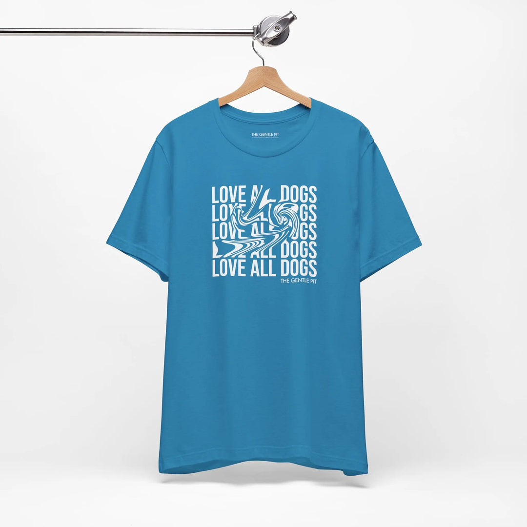 Love All Dogs Illussion Unisex Short Sleeve T-shirt Printify