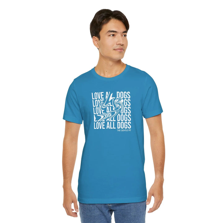 Love All Dogs Illussion Unisex Short Sleeve T-shirt Printify