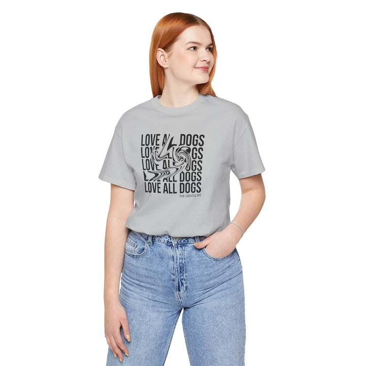 Love All Dogs Illussion Unisex Short Sleeve T-shirt Printify