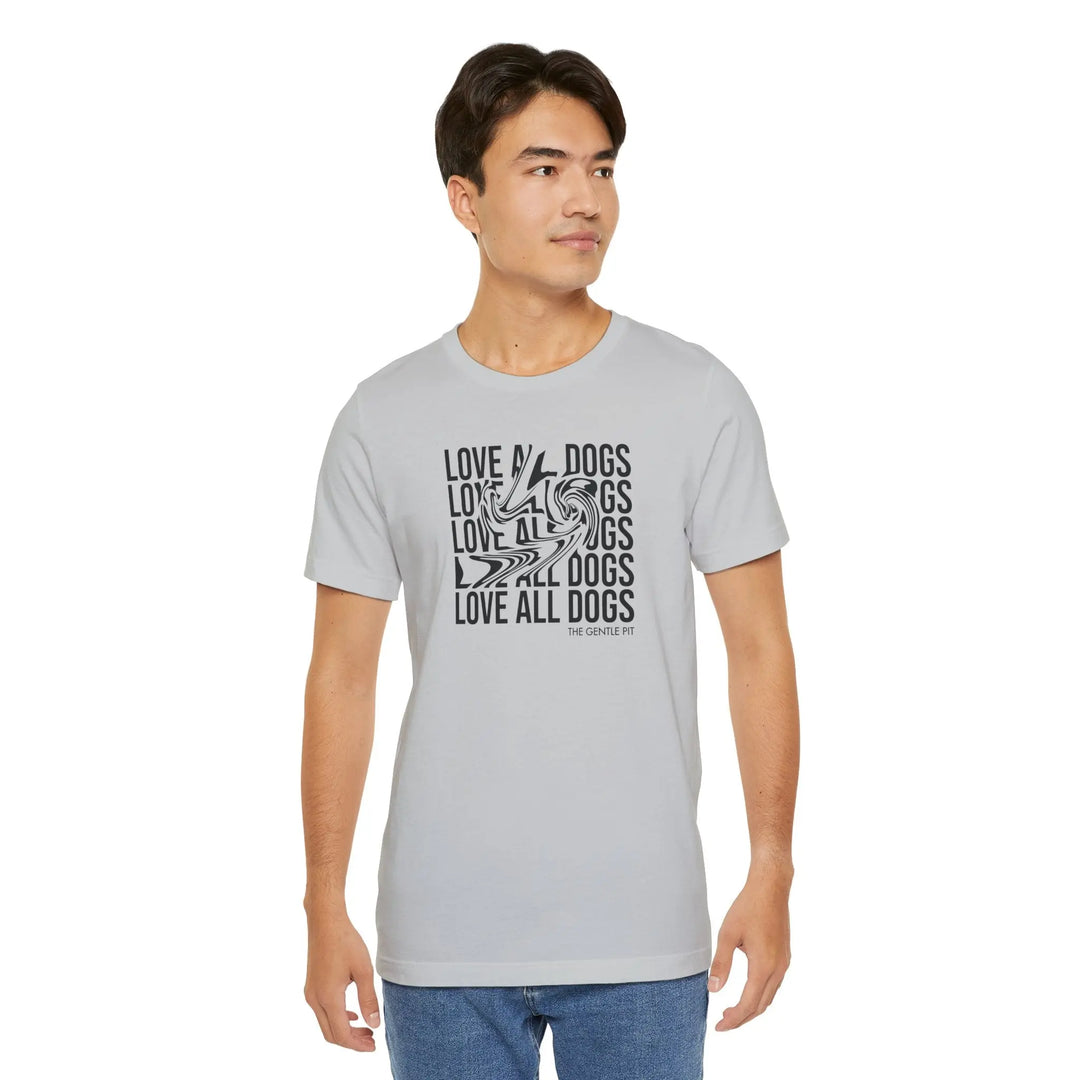 Love All Dogs Illussion Unisex Short Sleeve T-shirt Printify