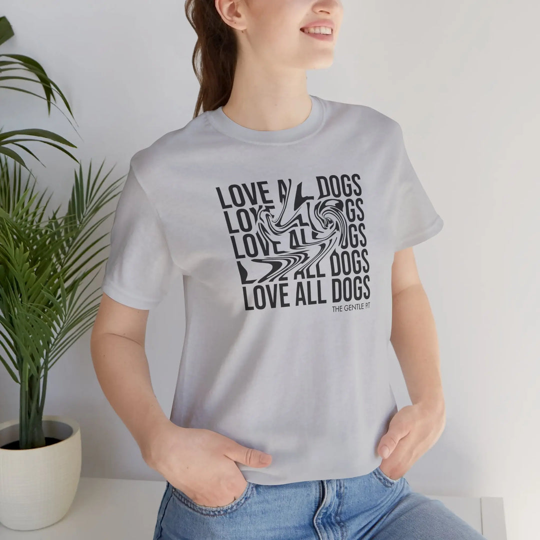 Love All Dogs Illussion Unisex Short Sleeve T-shirt Printify