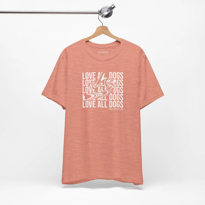 Love All Dogs Illussion Unisex Short Sleeve T-shirt Printify