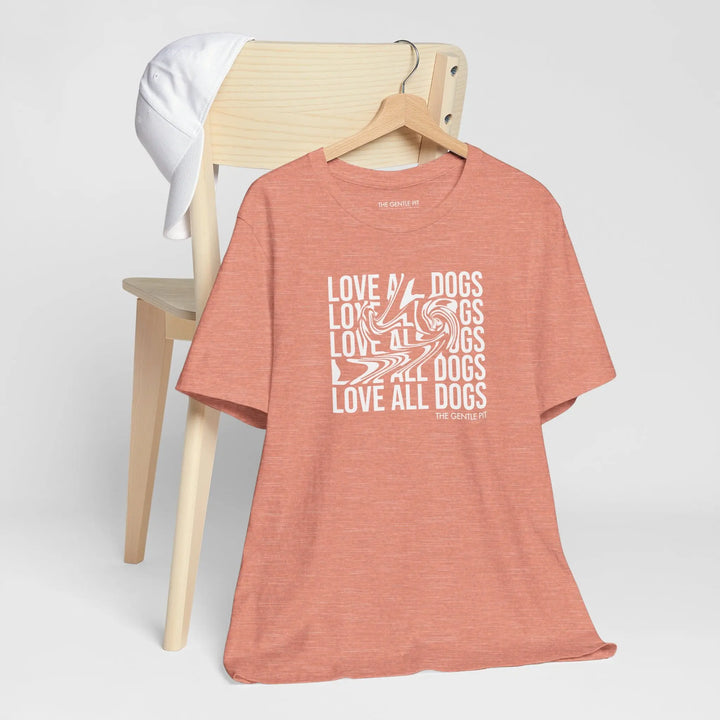 Love All Dogs Illussion Unisex Short Sleeve T-shirt Printify