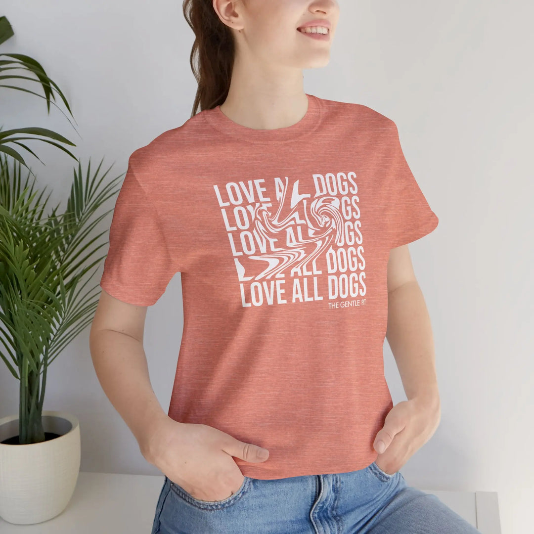 Love All Dogs Illussion Unisex Short Sleeve T-shirt Printify