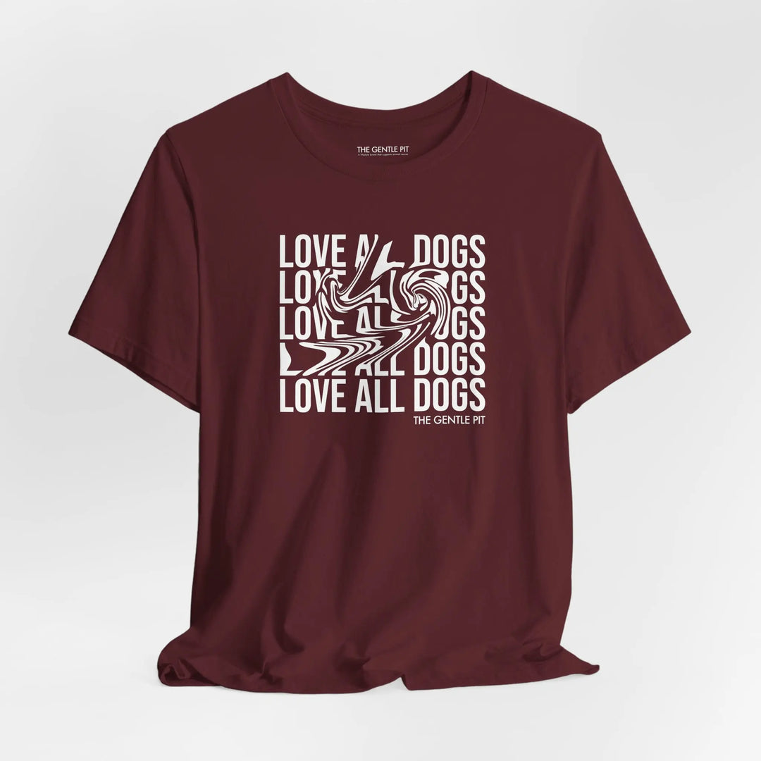 Love All Dogs Illussion Unisex Short Sleeve T-shirt Printify
