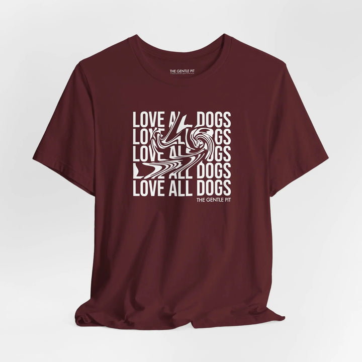 Love All Dogs Illussion Unisex Short Sleeve T-shirt Printify