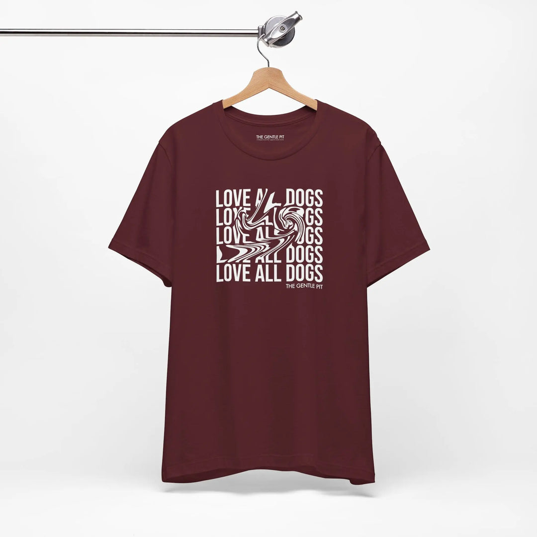 Love All Dogs Illussion Unisex Short Sleeve T-shirt Printify