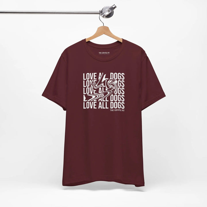 Love All Dogs Illussion Unisex Short Sleeve T-shirt Printify
