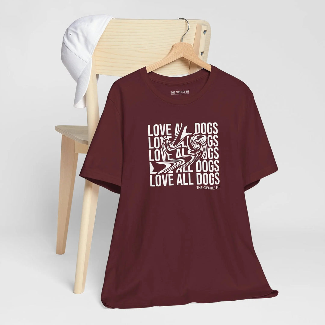 Love All Dogs Illussion Unisex Short Sleeve T-shirt Printify