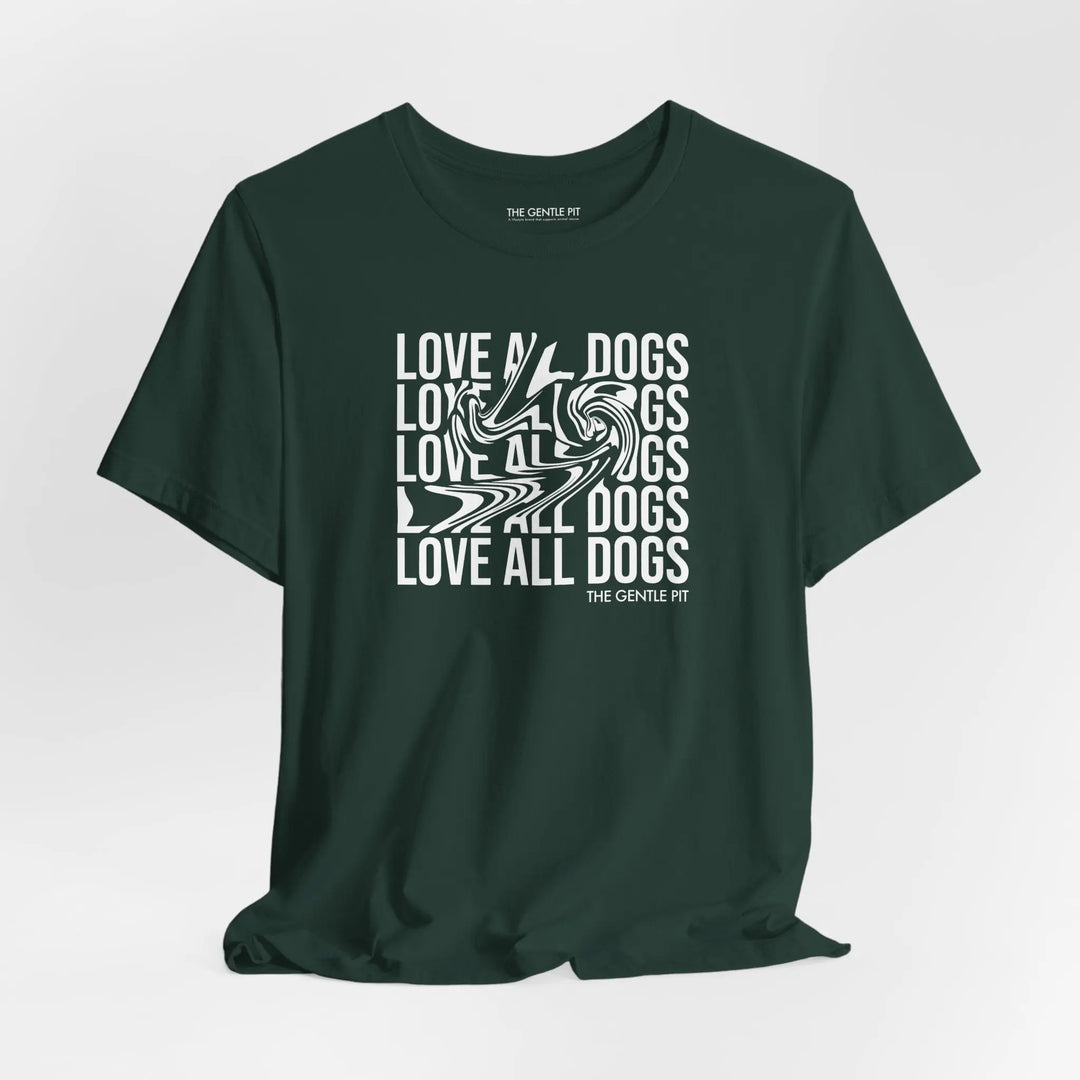 Love All Dogs Illussion Unisex Short Sleeve T-shirt Printify