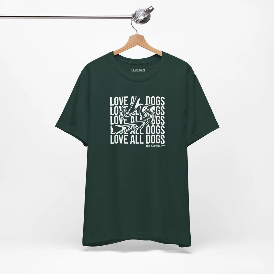 Love All Dogs Illussion Unisex Short Sleeve T-shirt Printify