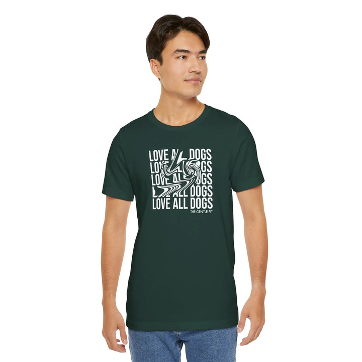 Love All Dogs Illussion Unisex Short Sleeve T-shirt Printify