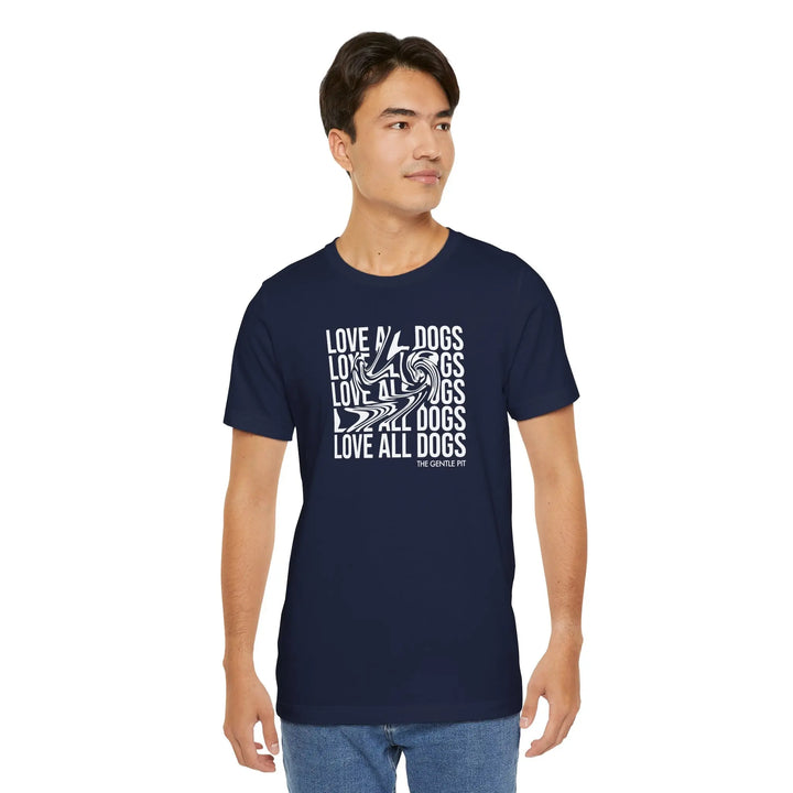 Love All Dogs Illussion Unisex Short Sleeve T-shirt Printify